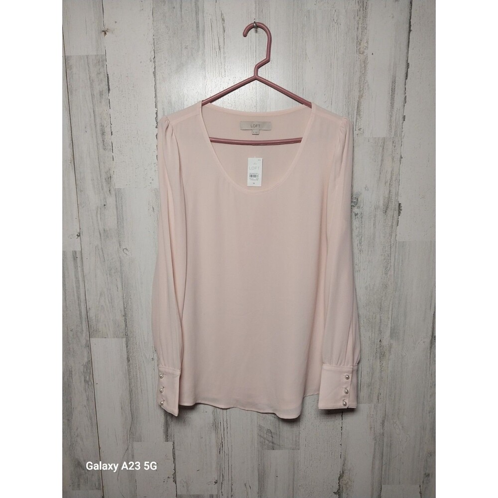 LOFT pink Long Sleeve Blouse Size Medium NWT